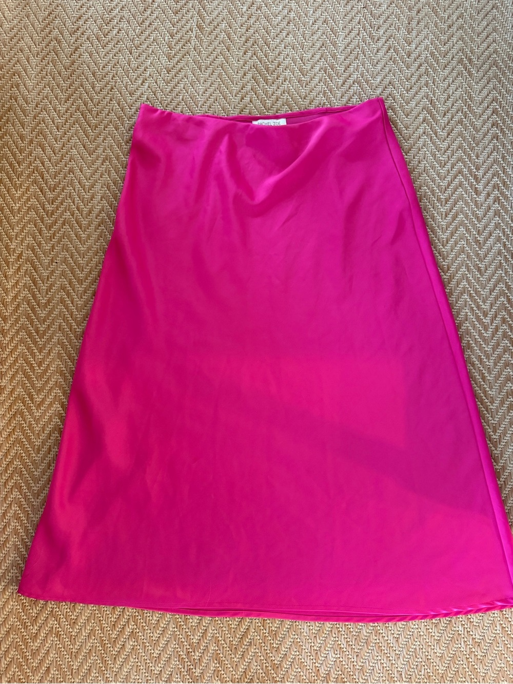 Rachel Zoe hot pink slip skirt midi length